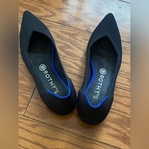 Black pointed Rothy’s flats